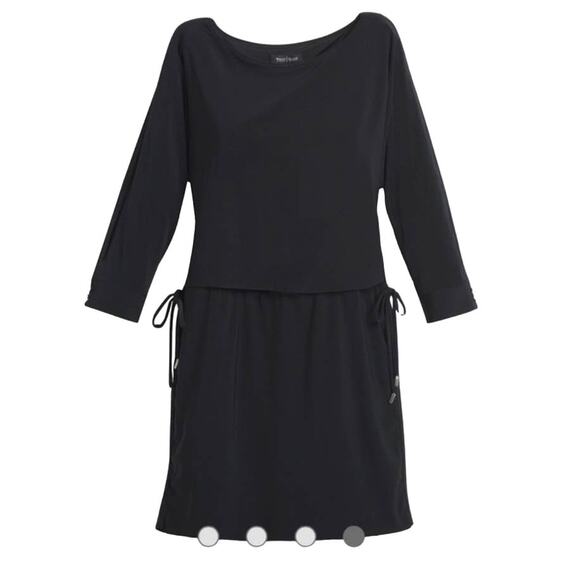 White House Black Market Black Convertible Drawstring Mini Dress - Size XS - Picture 1 of 11